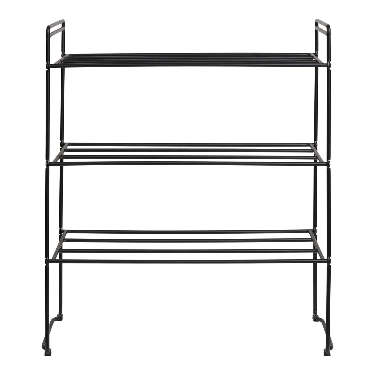 Hauke Schuhregal mit 3 Ablagen – Stahl Schwarz, 49,5 × 25 × 60 cm von Luiva Living