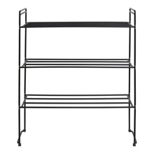 Hauke Schuhregal mit 3 Ablagen – Stahl Schwarz, 49,5 × 25 × 60 cm von Luiva Living