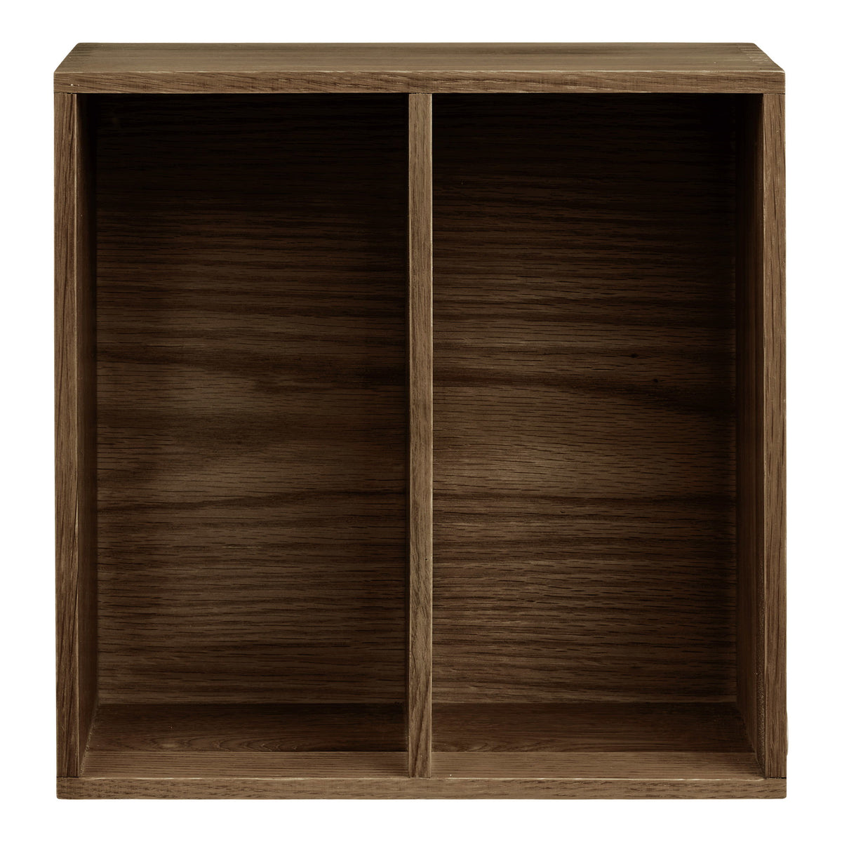 Alma Wandregal mit vertikalen Fächern – Eiche Dunkelbraun, 30 × 18 × 30 cm – Ansicht 3