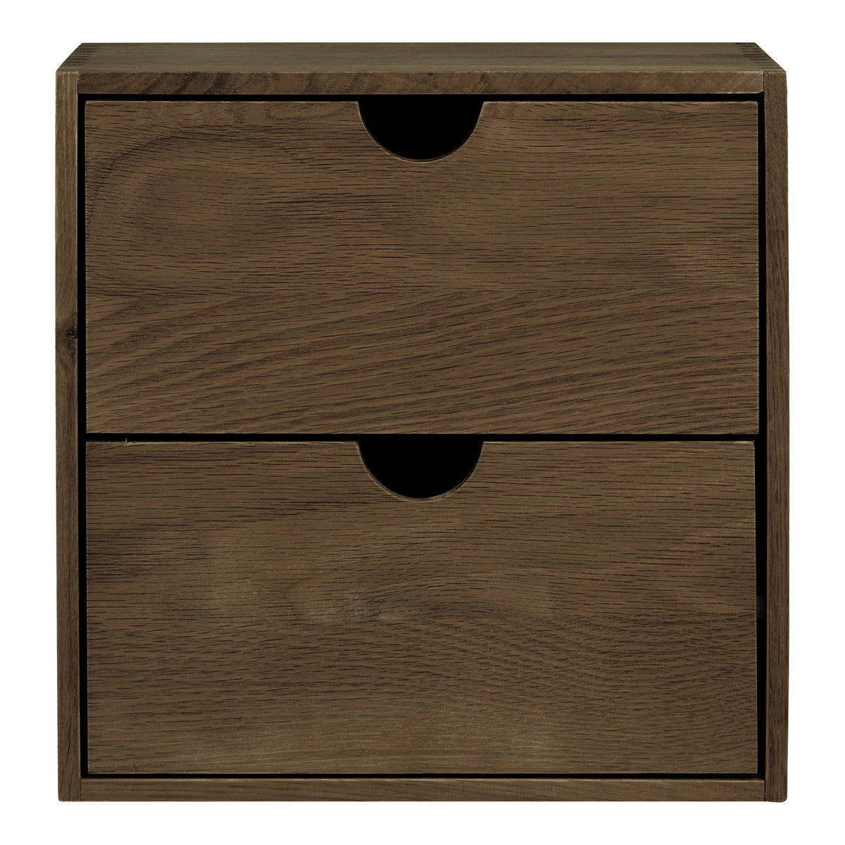 Alma Wandregal mit Schubladen – Eiche Dunkelbraun, 18 × 30 × 30 cm – Ansicht 2