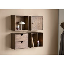 Alma Wandregal mit Schubladen – Eiche Dunkelbraun, 18 × 30 × 30 cm – Ansicht 4