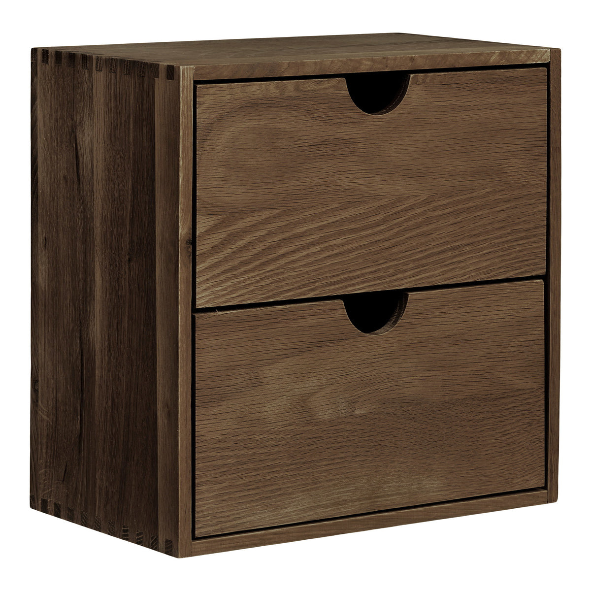 Alma Wandregal mit Schubladen – Eiche Dunkelbraun, 18 × 30 × 30 cm von Luiva Living