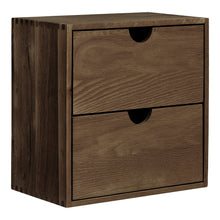 Alma Wandregal mit Schubladen – Eiche Dunkelbraun, 18 × 30 × 30 cm von Luiva Living