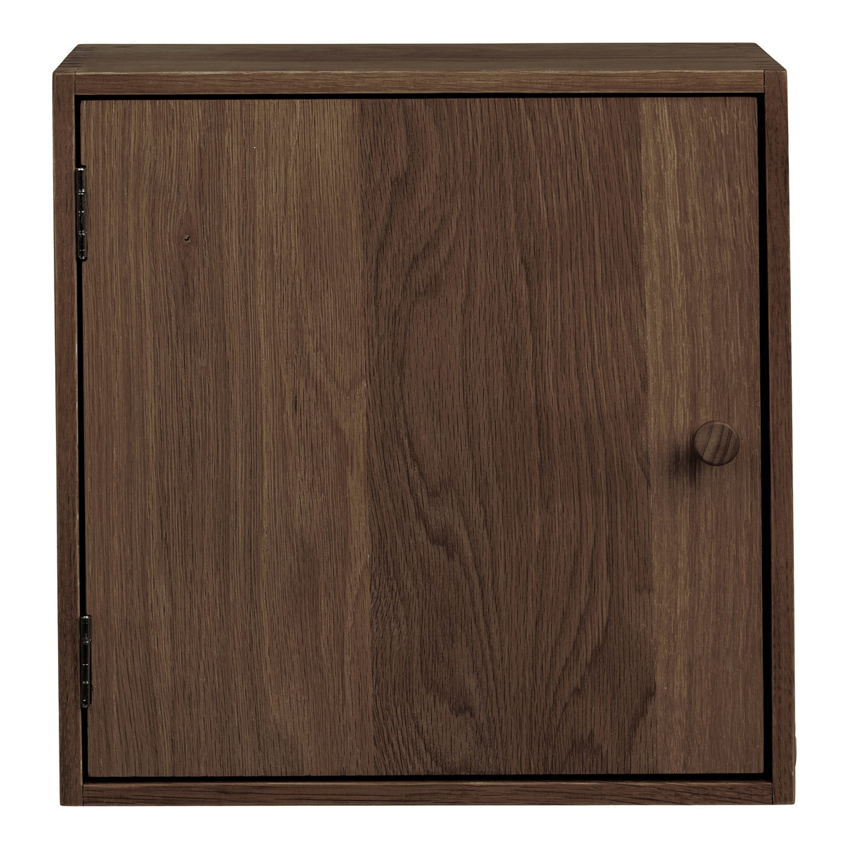 Alma Wandregal mit Tür – Eiche Dunkelbraun, 30 × 18 × 30 cm – Ansicht 2