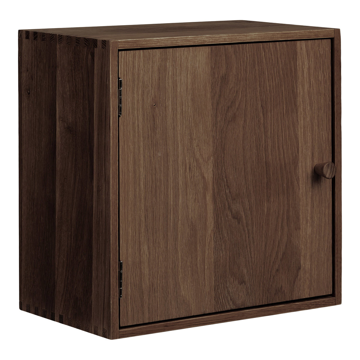 Alma Wandregal mit Tür – Eiche Dunkelbraun, 30 × 18 × 30 cm von Luiva Living