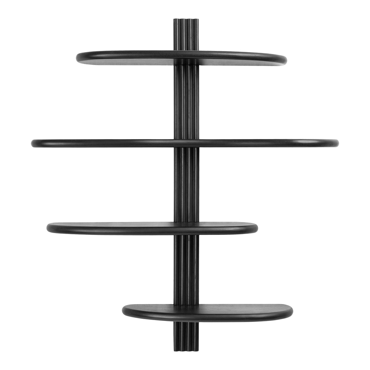 Andra Wandregal – Eiche Schwarz, 80 × 17,5 × 88 cm von Luiva Living
