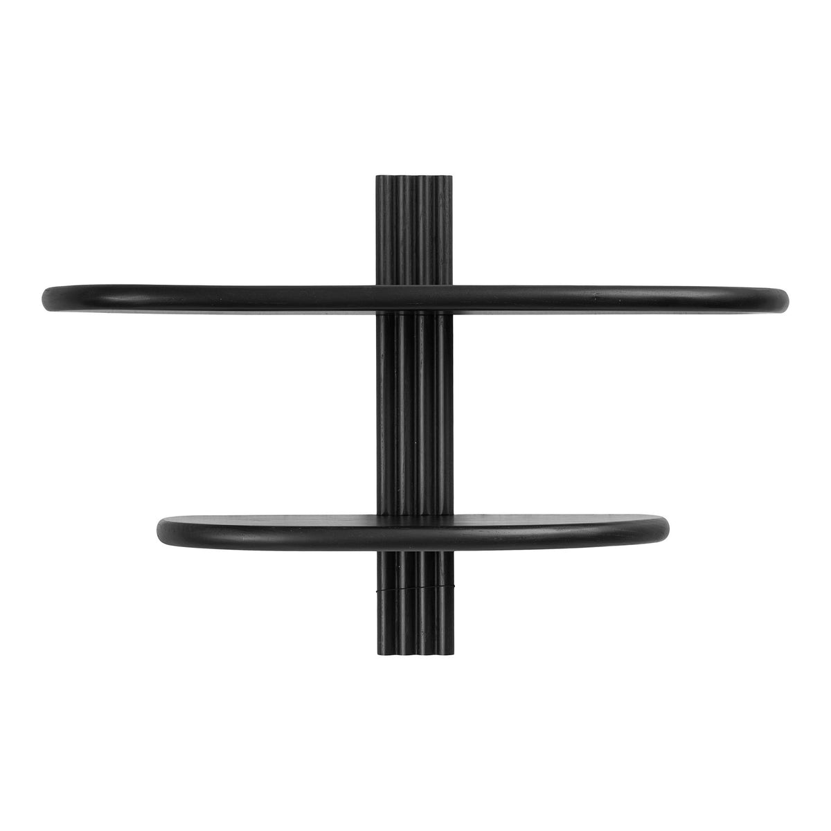 Andra Wandregal – Eiche Schwarz, 65 × 17,5 × 42,5 cm von Luiva Living