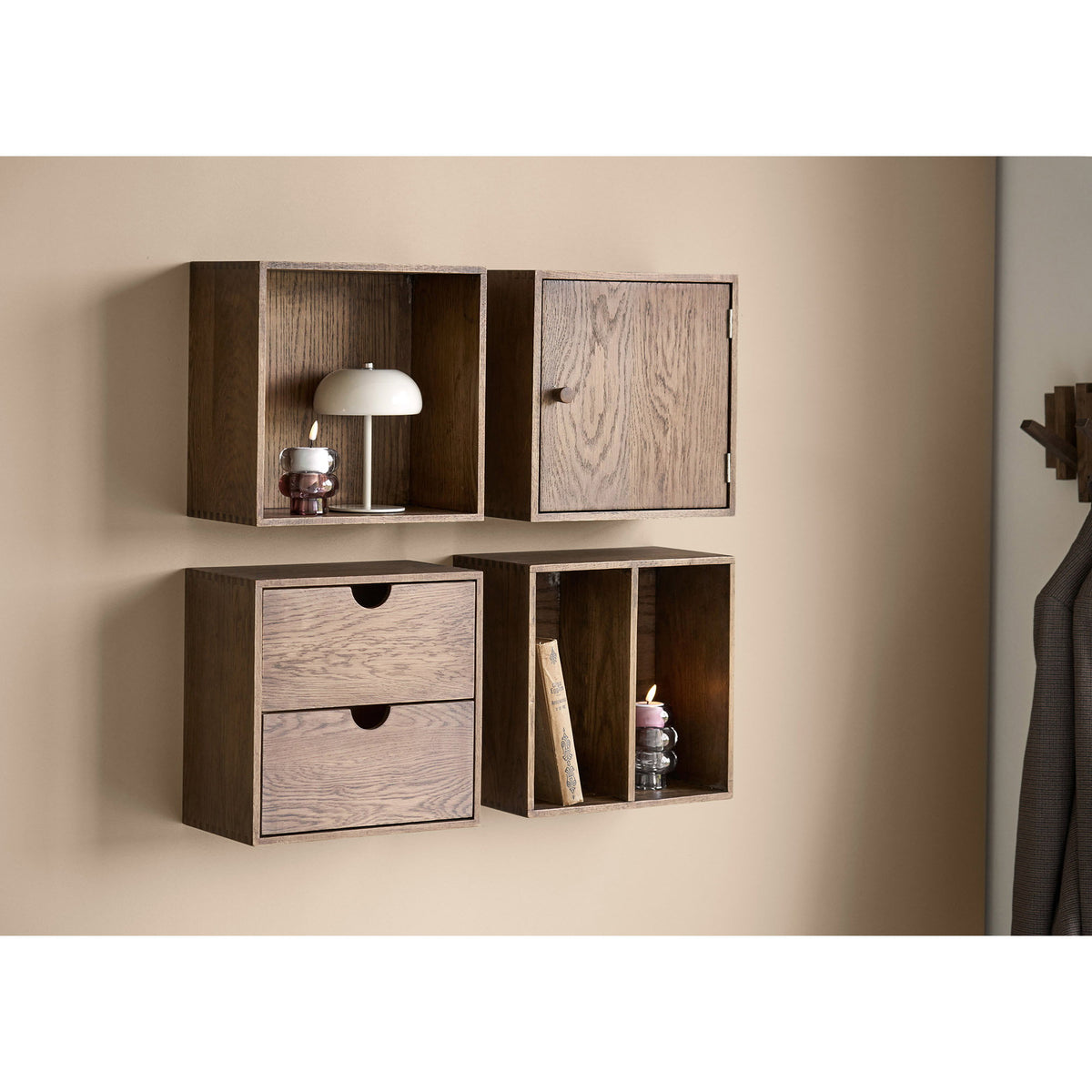 Alma Wandregal 4er-Set – Eiche Dunkelbraun – Ansicht 4