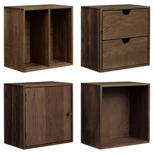 Alma Wandregal 4er-Set – Eiche Dunkelbraun von Luiva Living