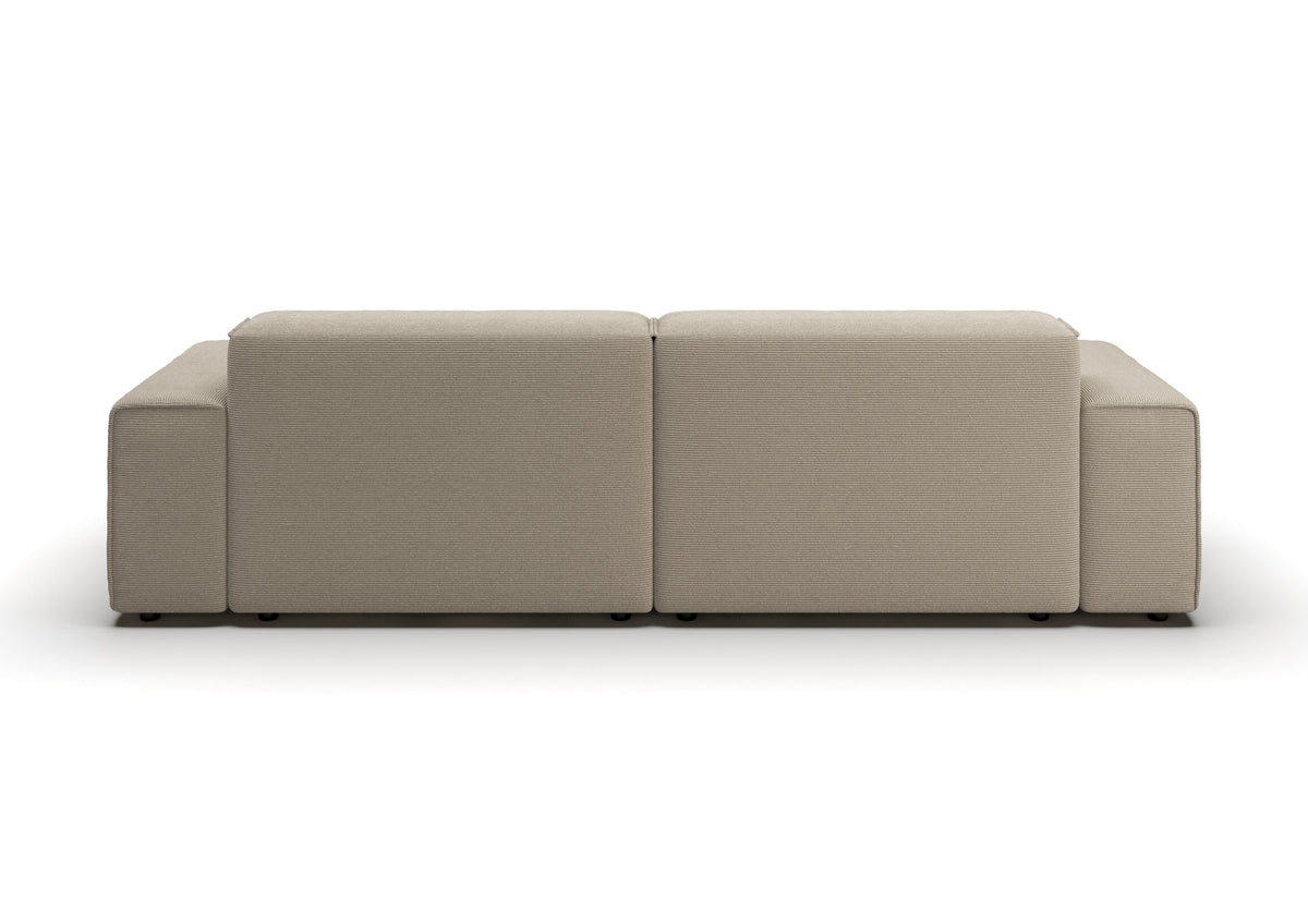 Lund 3-Sitzer-Sofa in Feincord Sand – Rückansicht