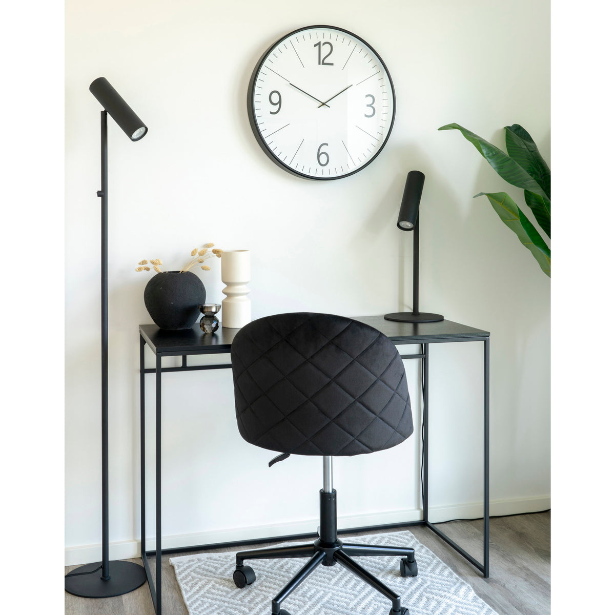 Enzo Wanduhr – Schwarz/Weiß, ø 51 cm – Ansicht 3