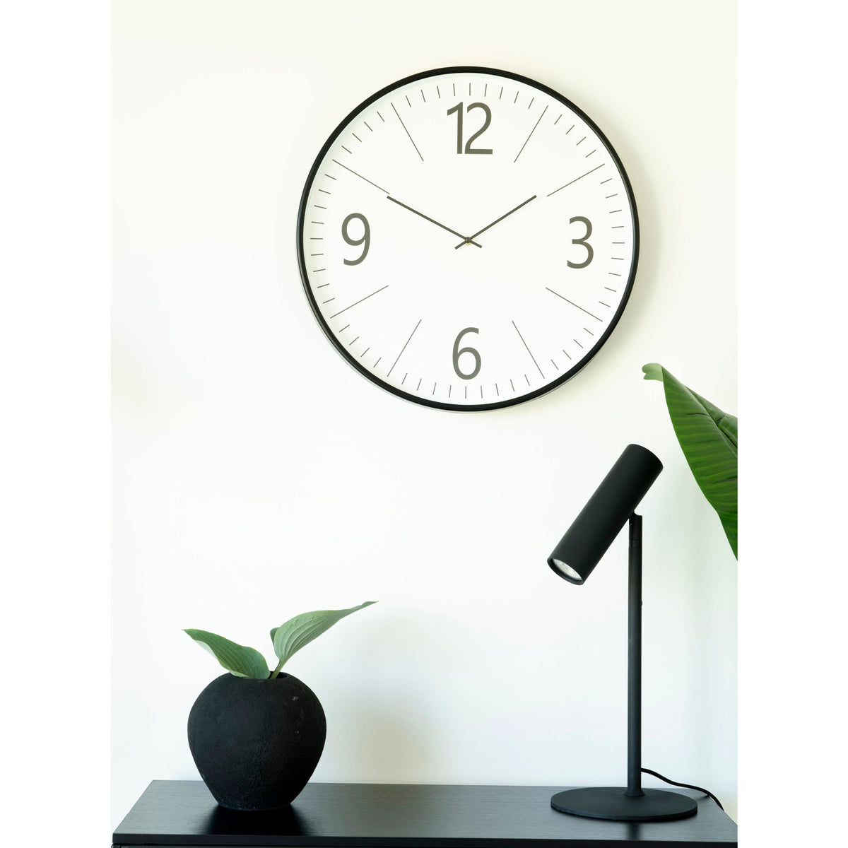 Enzo Wanduhr – Schwarz/Weiß, ø 51 cm – Ansicht 6