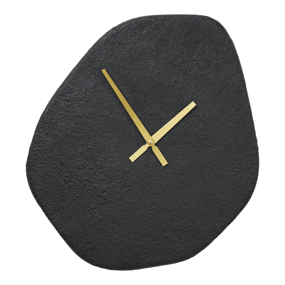 Gideon Wanduhr in organischer Form – Zement Schwarz, 38 × 45 cm von Luiva Living