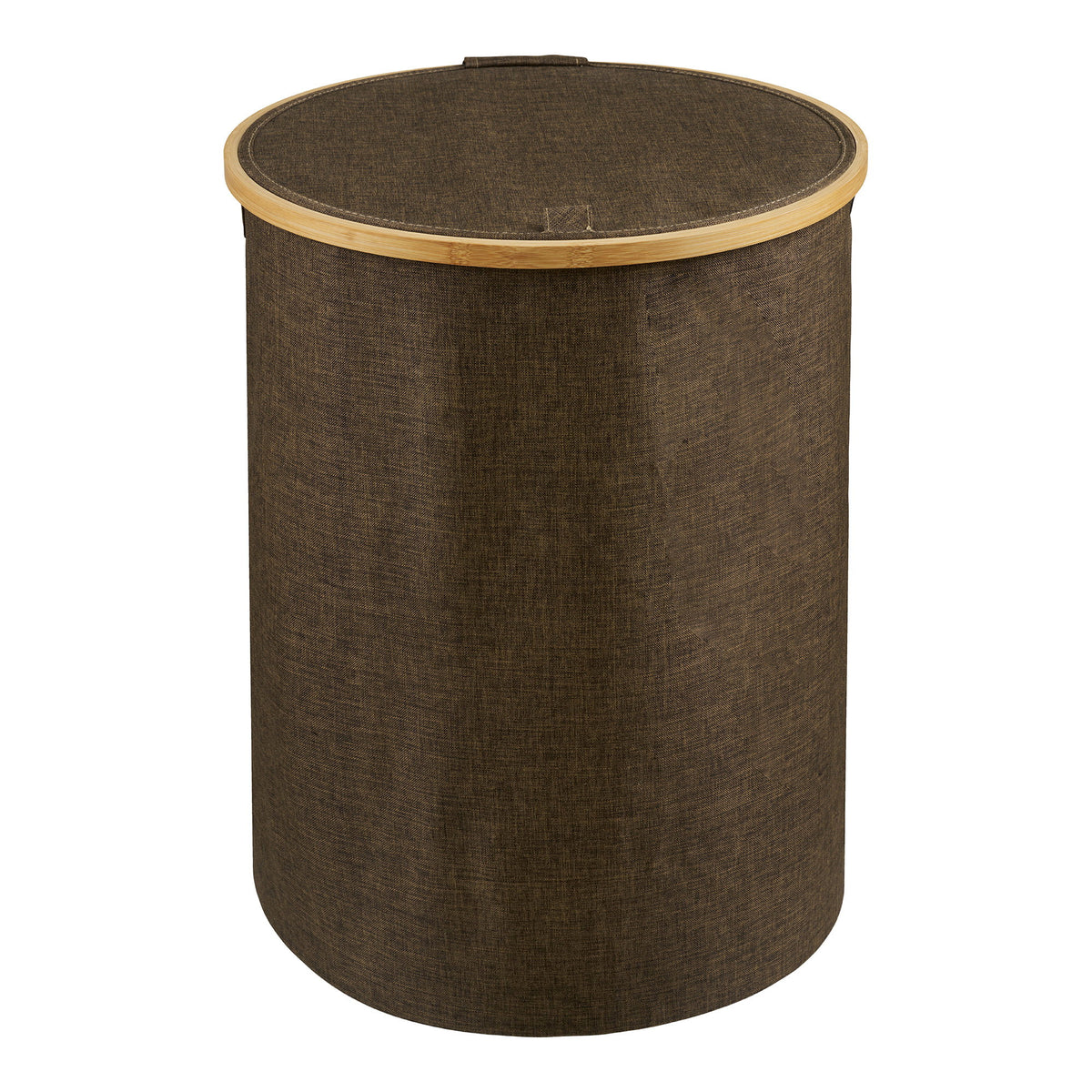 Sven Wäschekorb rund – Bambus/Textil Braun, ø 45 × 60 cm – Ansicht 2