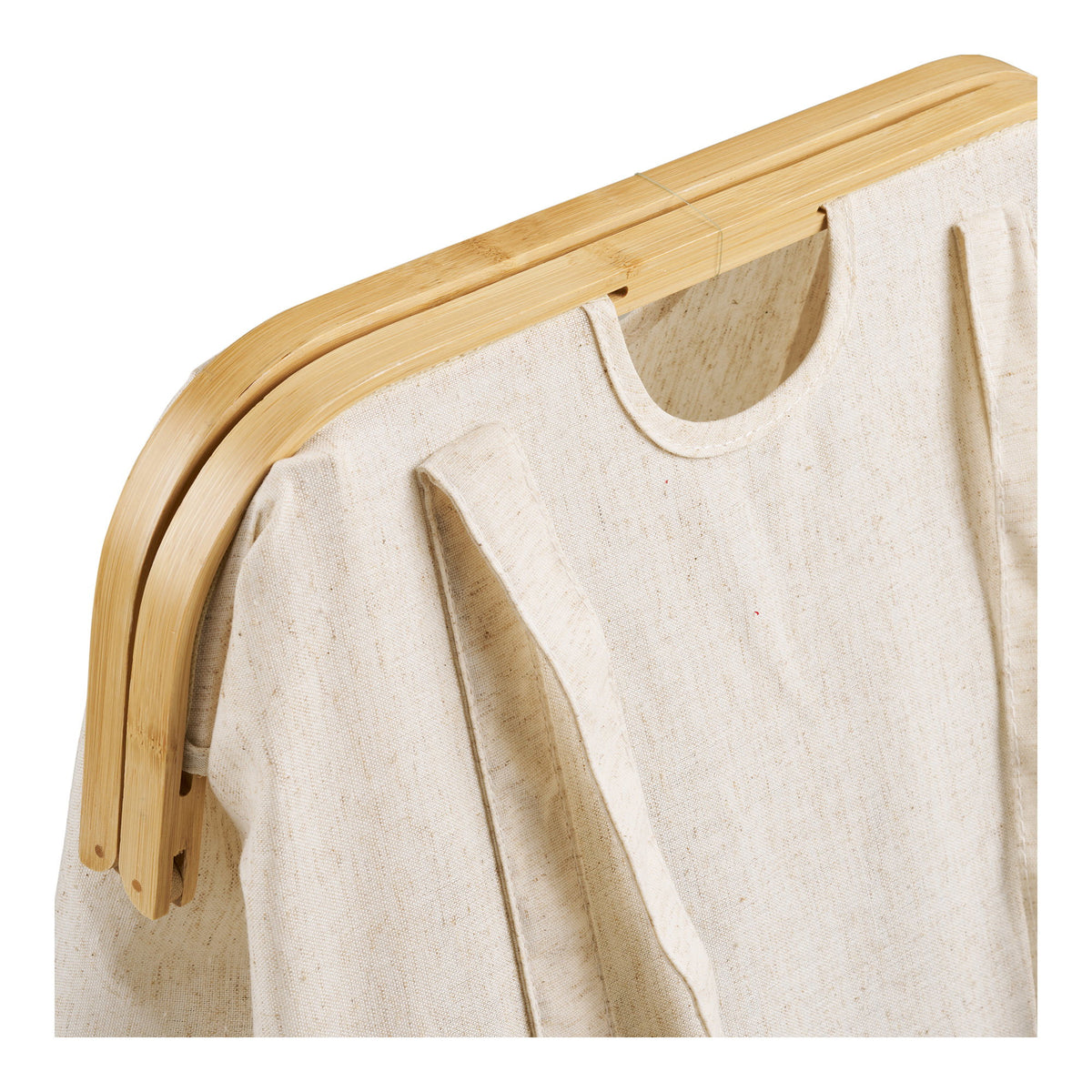 Sven Wäschesack – Bambus/Textil Cremeweiß/Braun, 40 × 30 × 45 cm – Ansicht 4