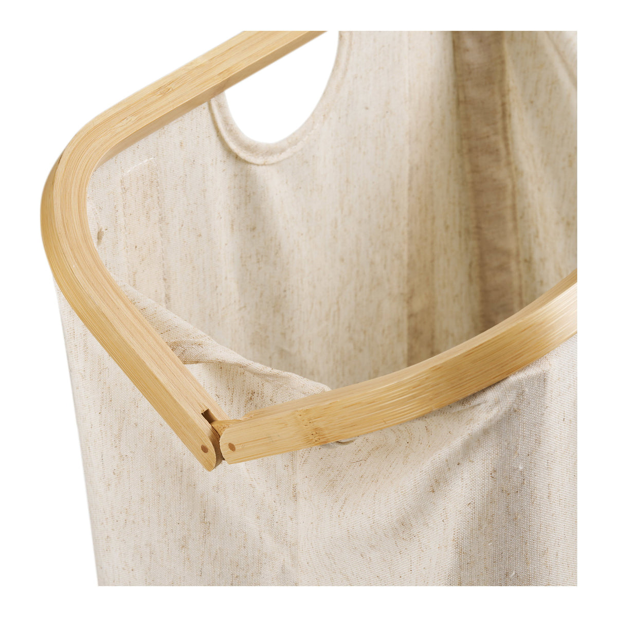 Sven Wäschesack – Bambus/Textil Cremeweiß/Braun, 40 × 30 × 45 cm – Ansicht 5