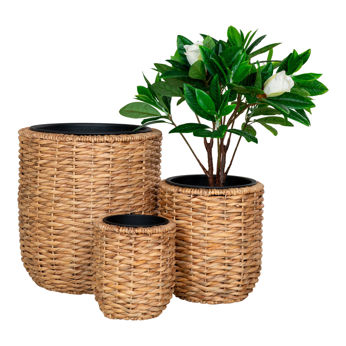 Jona Übertopf 3er-Set – Wasserhyazinthe Natur – Ansicht 2
