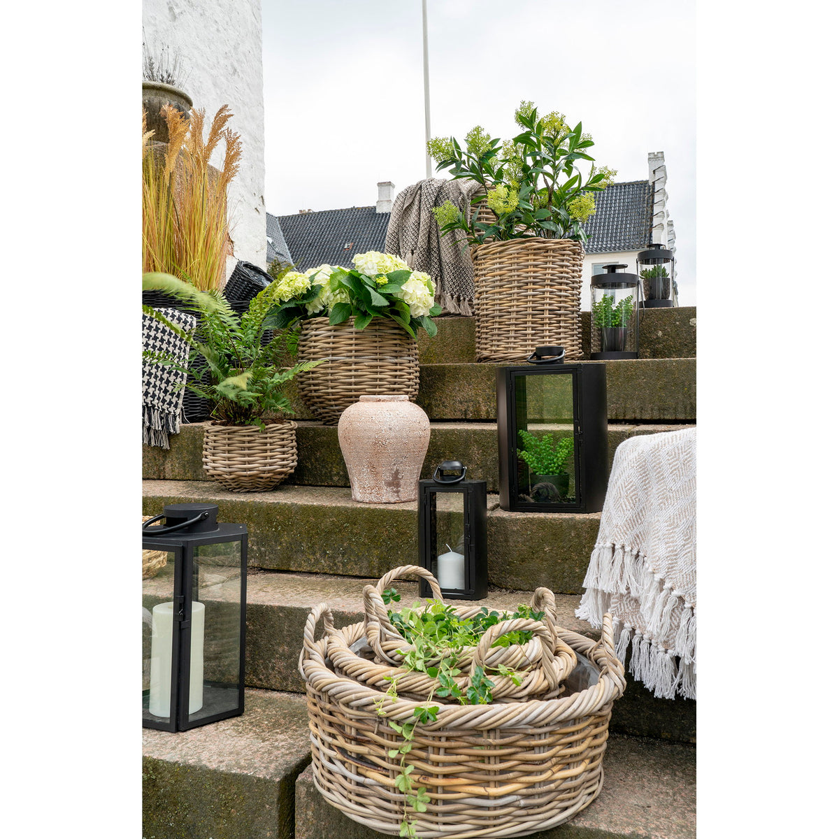 Selma Korb 3er-Set – Kubu-Rattan Natur – Ansicht 7