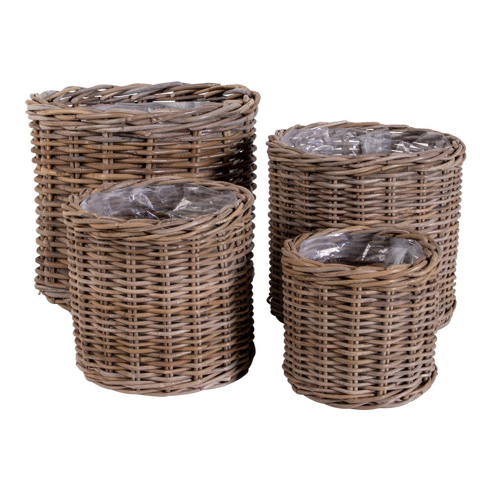 Inga Korb 4er-Set – Kubu-Rattan Natur von Luiva Living
