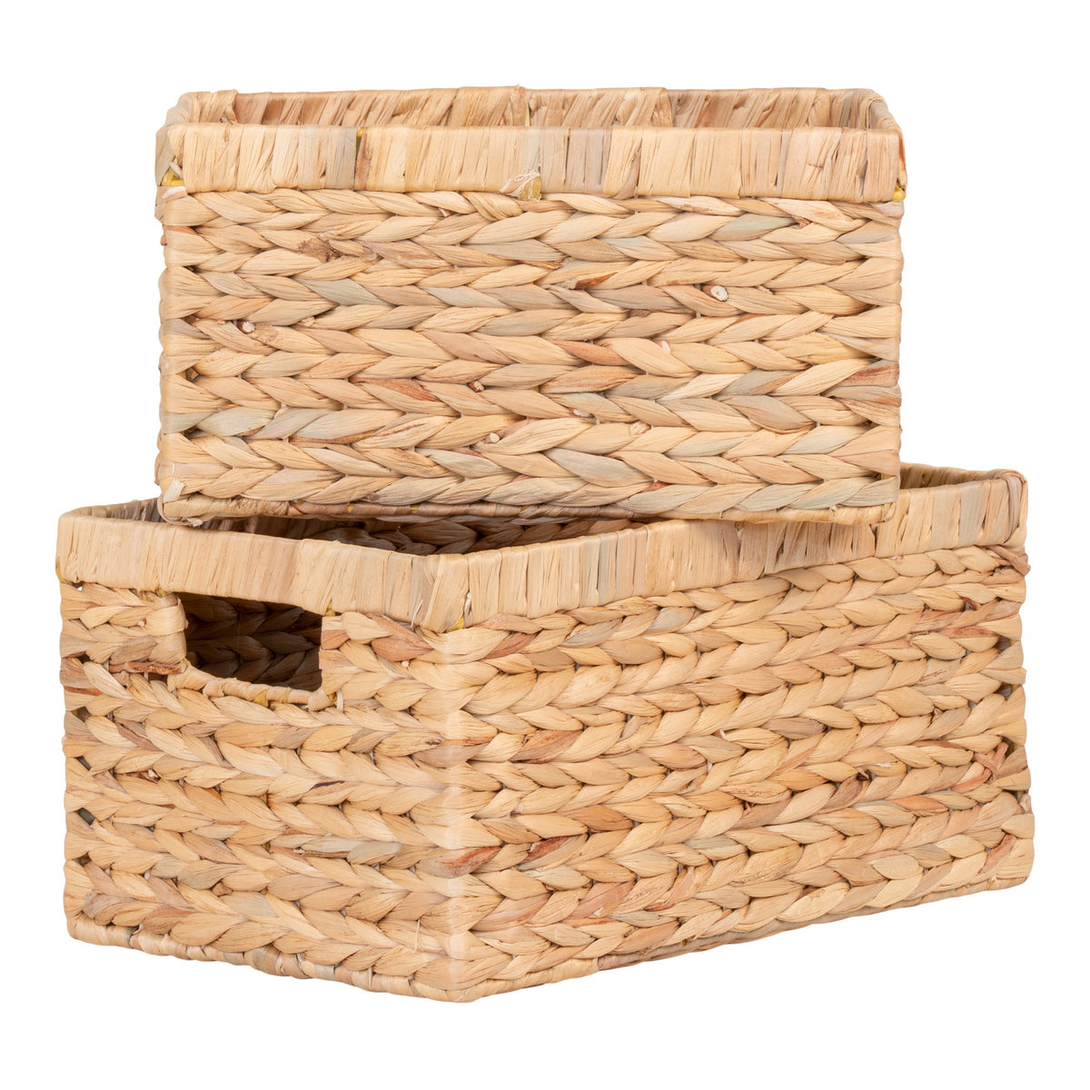 Carina Korb 2er-Set – Wasserhyazinthe Natur, 30 × 20 × 16 cm – Ansicht 2