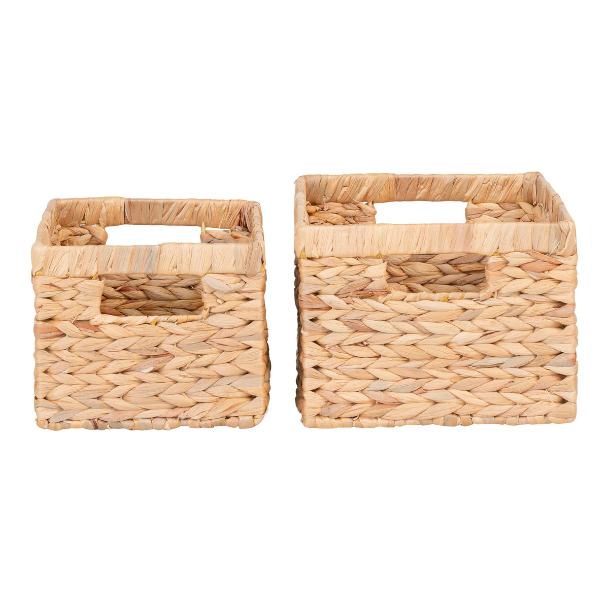 Carina Korb 2er-Set – Wasserhyazinthe Natur, 30 × 20 × 16 cm – Ansicht 3