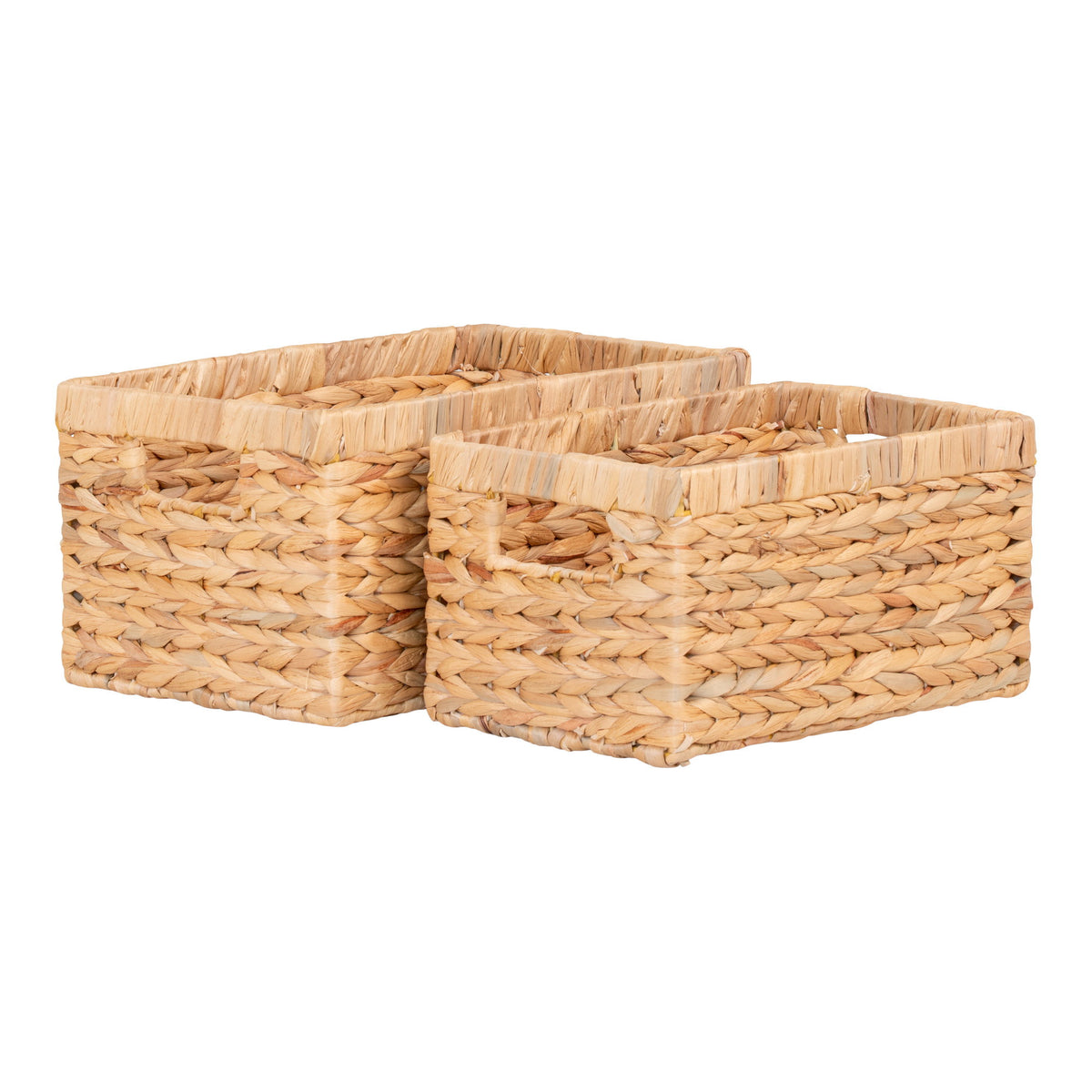 Carina Korb 2er-Set – Wasserhyazinthe Natur, 30 × 20 × 16 cm von Luiva Living