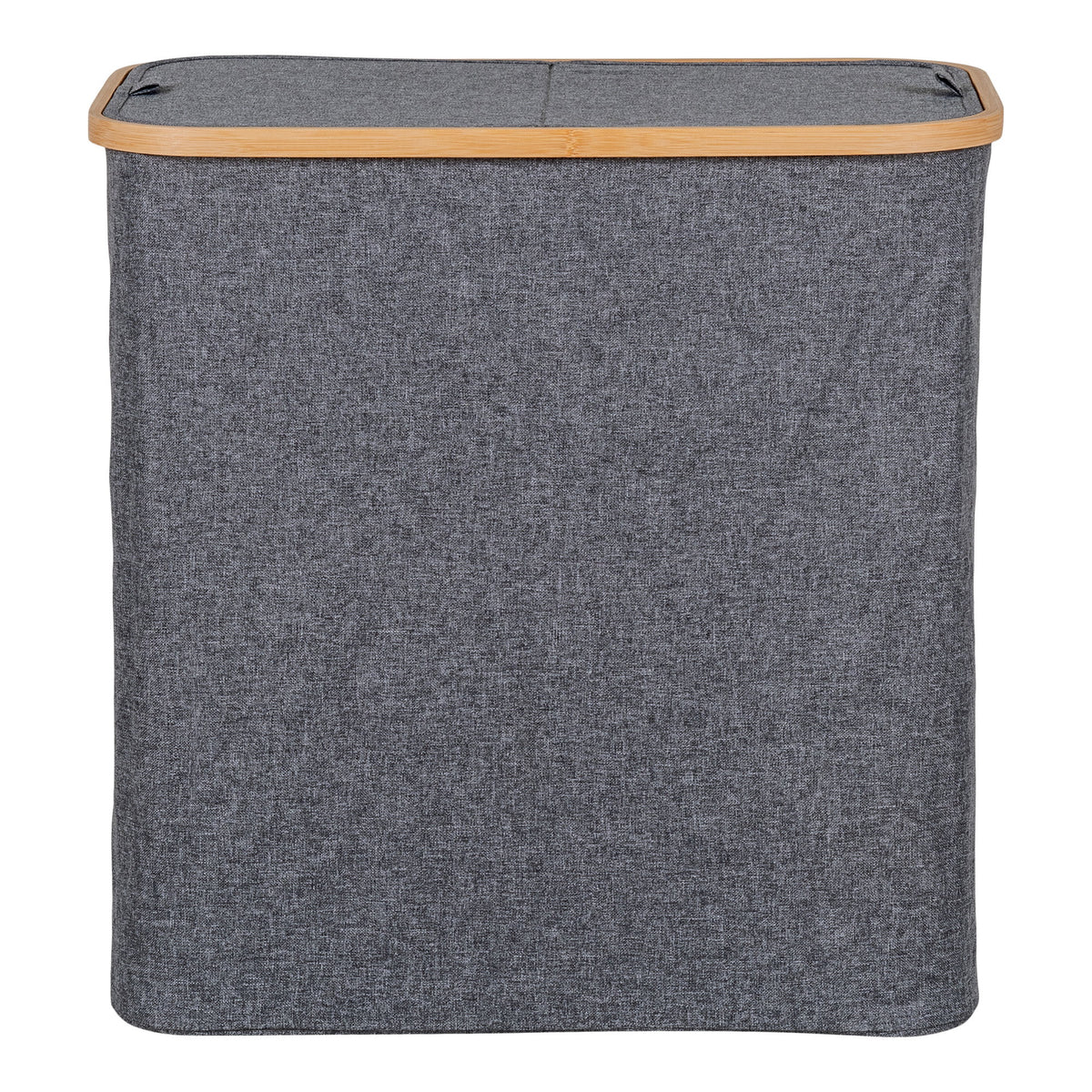 Sven Wäschekorb – Bambus/Textil Dunkelgrau, 54 × 33 × 54 cm – Ansicht 4