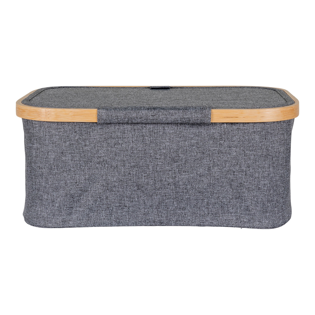 Sven Korb – Bambus/Textil Dunkelgrau, 38 × 26 × 16 cm – Ansicht 3