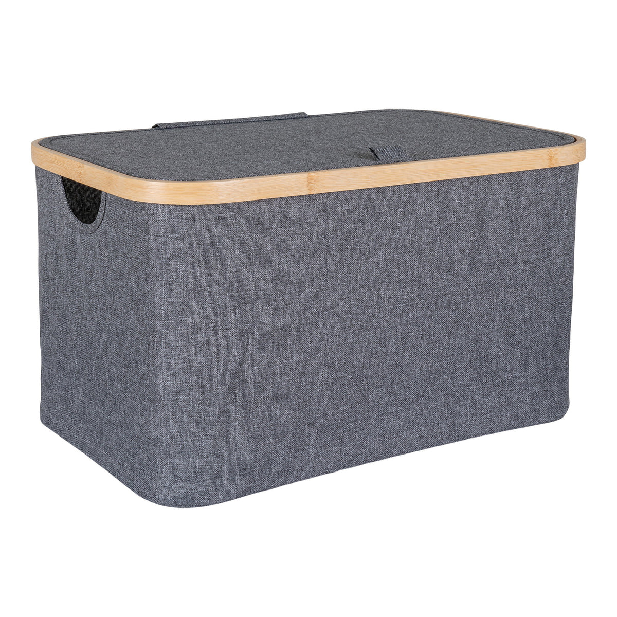 Sven Korb – Bambus/Textil Dunkelgrau, 30 × 45 × 25 cm von Luiva Living