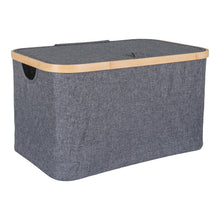 Sven Korb – Bambus/Textil Dunkelgrau, 30 × 45 × 25 cm von Luiva Living