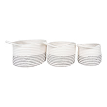 Aila Korb 3er-Set – Baumwolle Weiß/Grau von Luiva Living