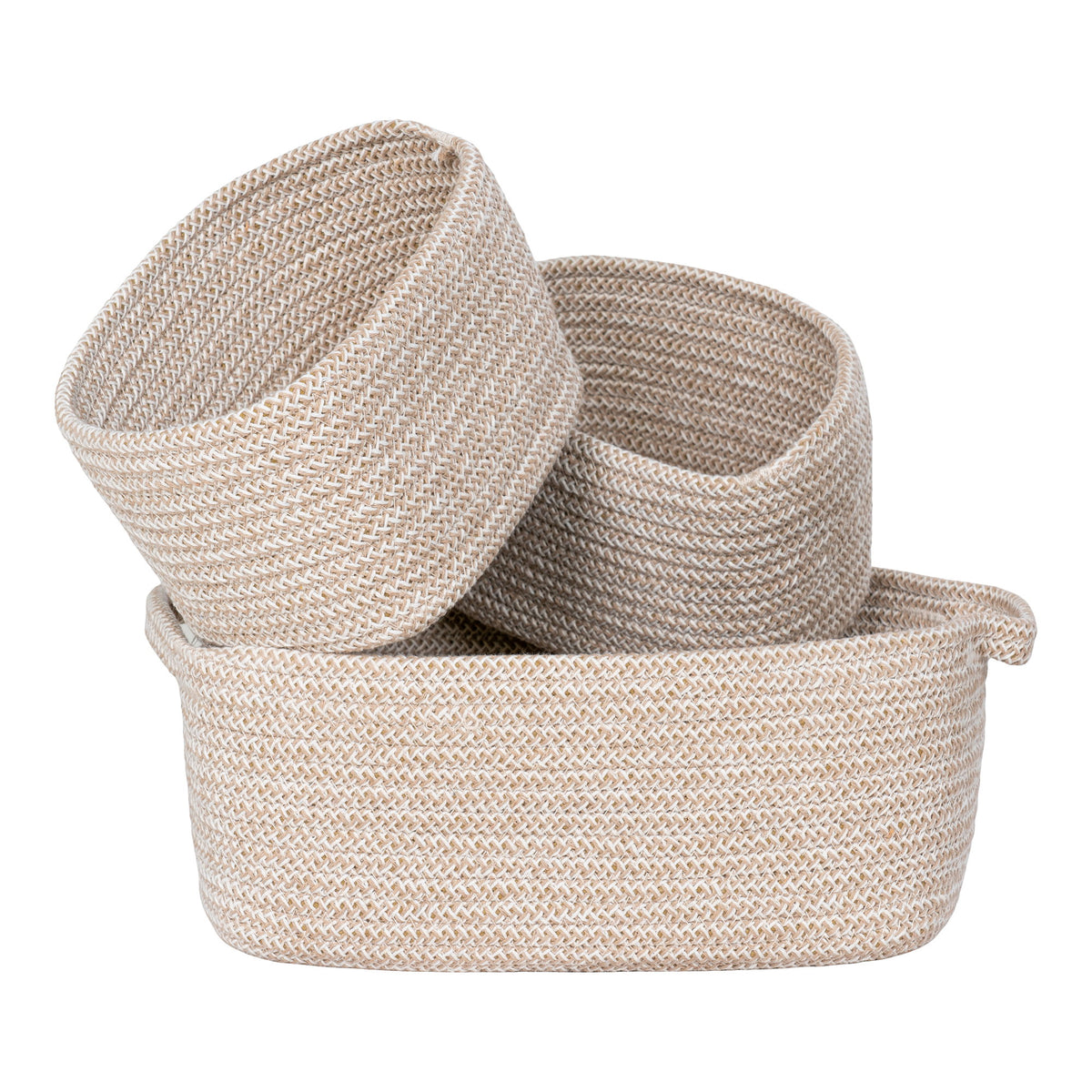 Britt Korb 3er-Set – Baumwolle Beige – Ansicht 2