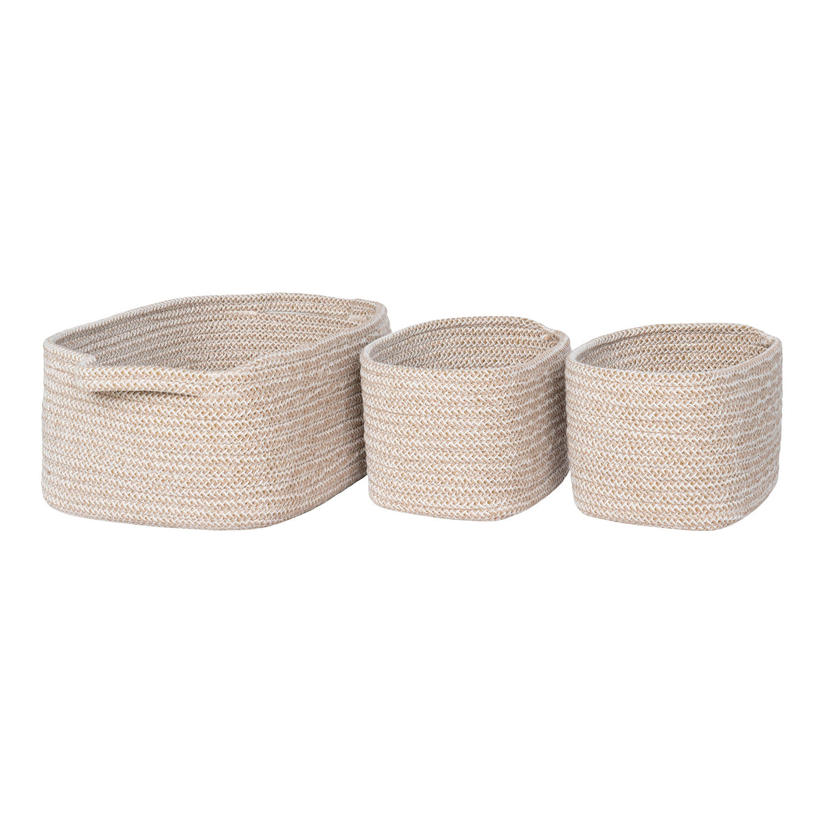 Britt Korb 3er-Set – Baumwolle Beige von Luiva Living
