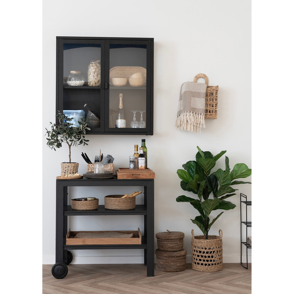 Ida Hängekorb 2er-Set – Wasserhyazinthe Natur – Ansicht 3