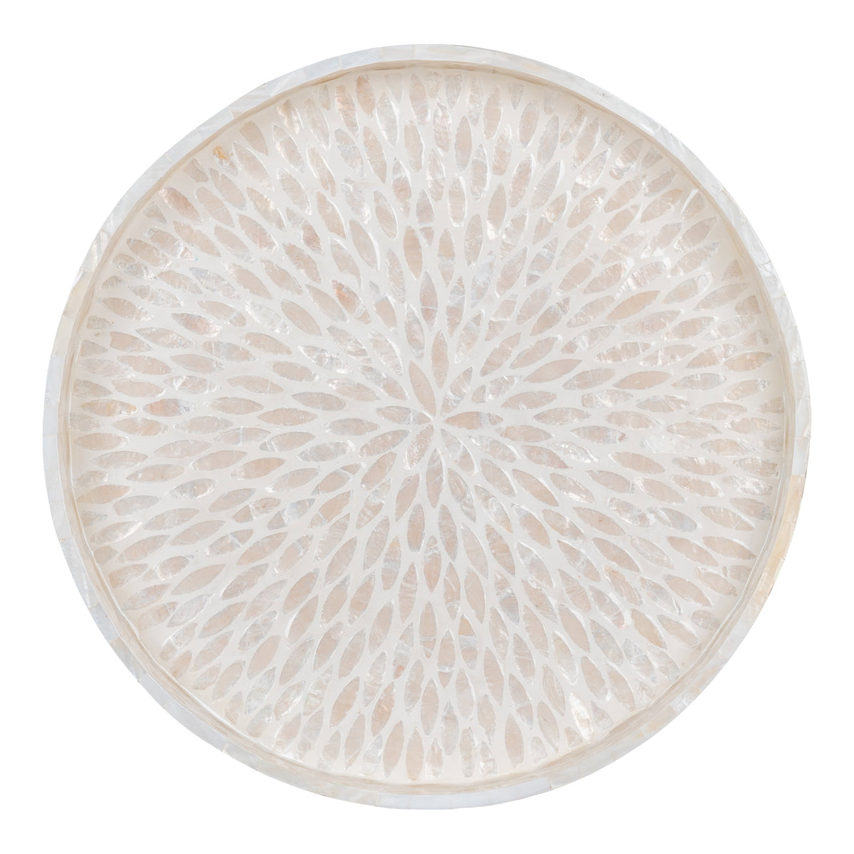 Tablett – Bambus/Capiz Beige, ø 40 × 3,5 cm – Ansicht 3