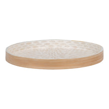 Tablett – Bambus/Capiz Beige, ø 40 × 3,5 cm von Luiva Living