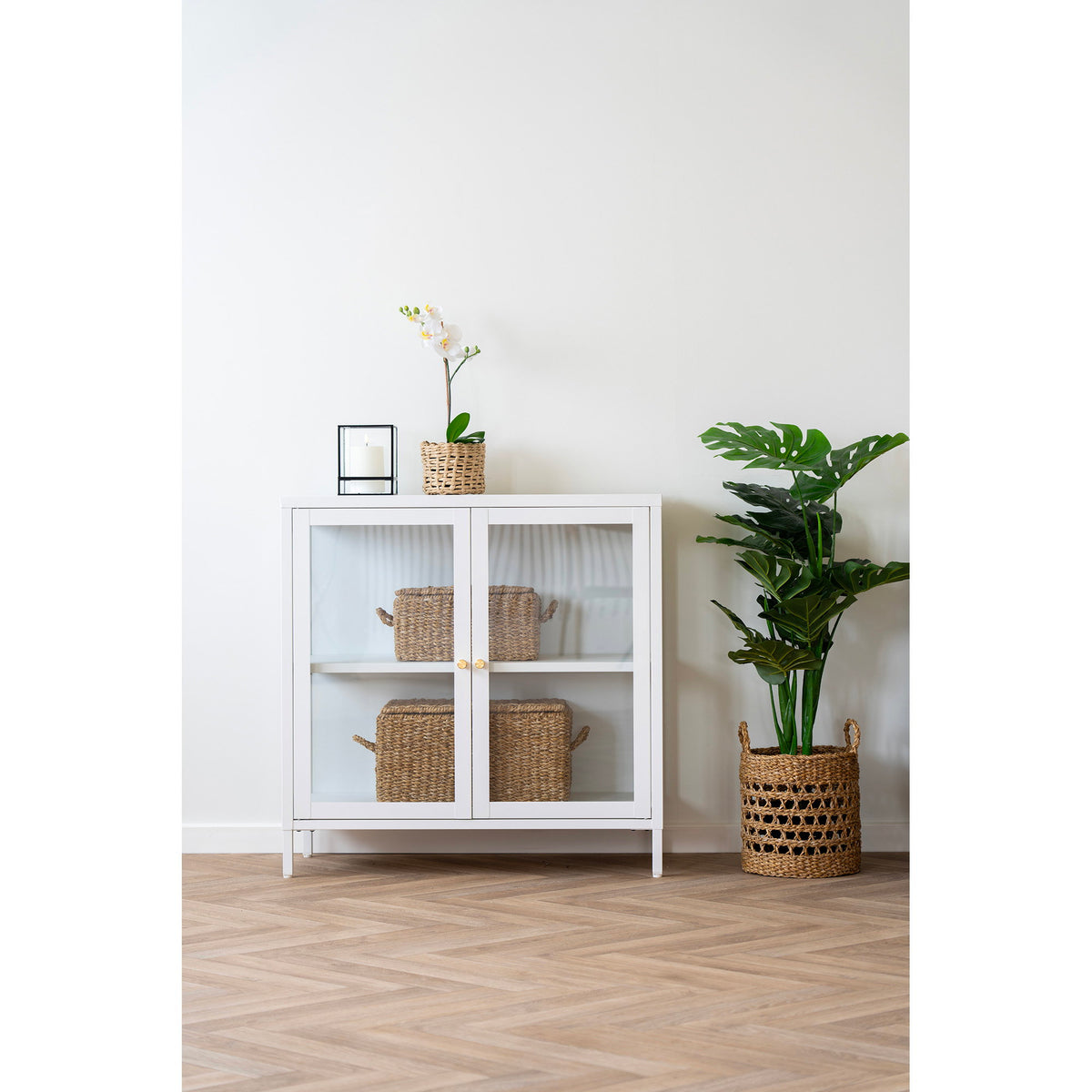 Sten Korb 2er-Set – Seegras/Metall Natur – Ansicht 4