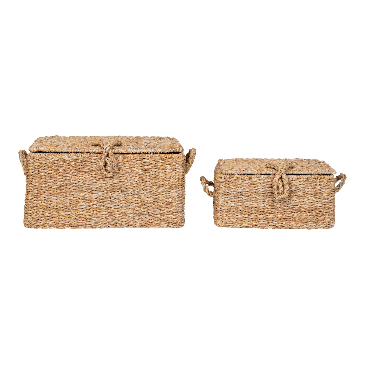 Sten Korb 2er-Set – Seegras/Metall Natur – Ansicht 3