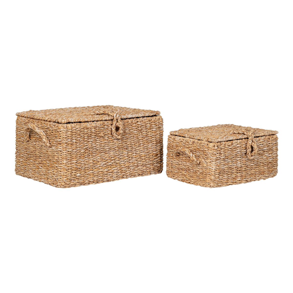 Sten Korb 2er-Set – Seegras/Metall Natur von Luiva Living