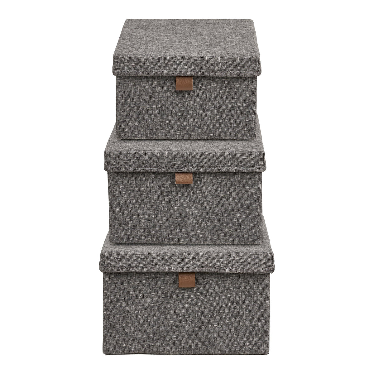 Sven Aufbewahrungsbox 3er-Set – Textil Dunkelgrau – Ansicht 2