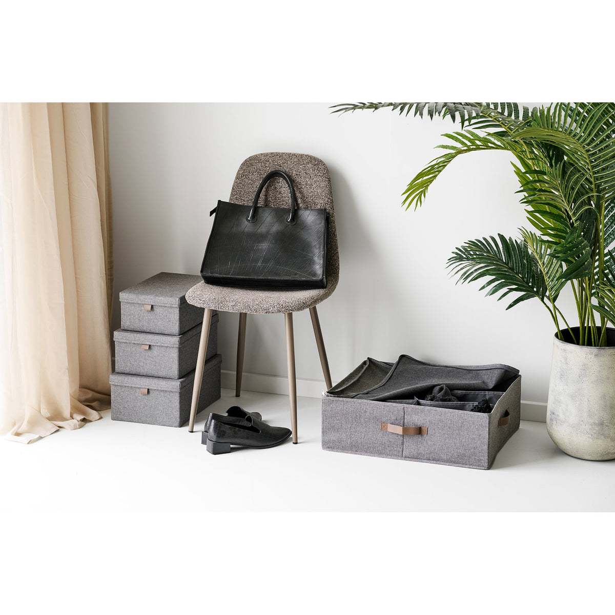 Sven Aufbewahrungsbox 3er-Set – Textil Dunkelgrau – Ansicht 7