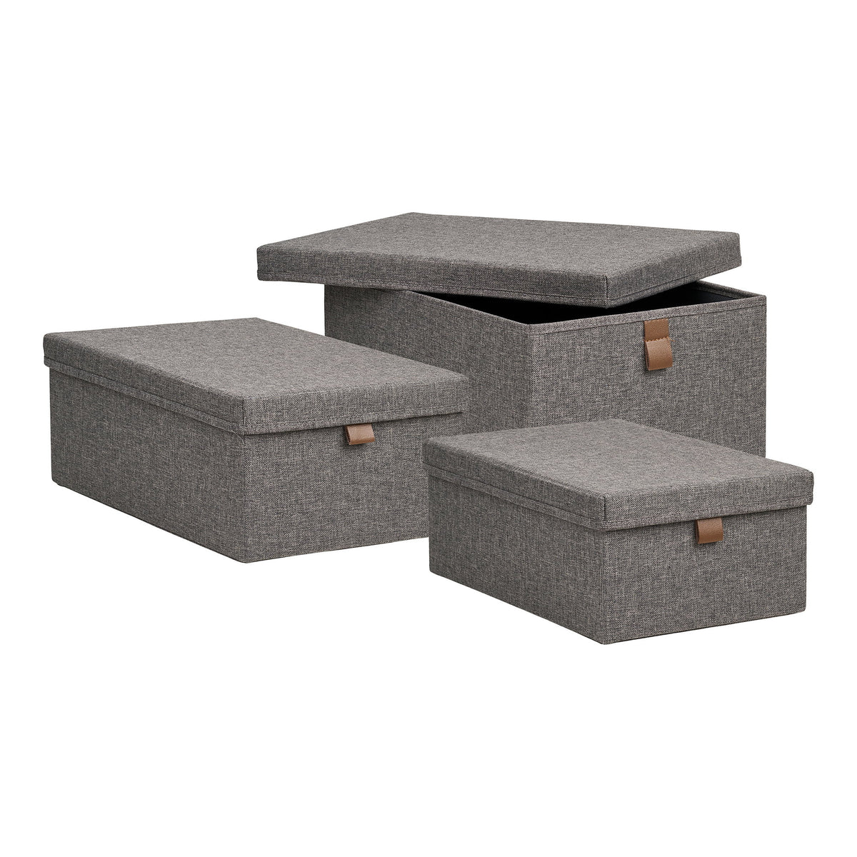 Sven Aufbewahrungsbox 3er-Set – Textil Dunkelgrau – Ansicht 5