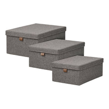 Sven Aufbewahrungsbox 3er-Set – Textil Dunkelgrau von Luiva Living