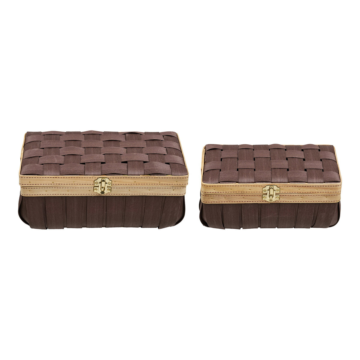 Yngve Korb 2er-Set – Holzoptik Braun – Ansicht 2