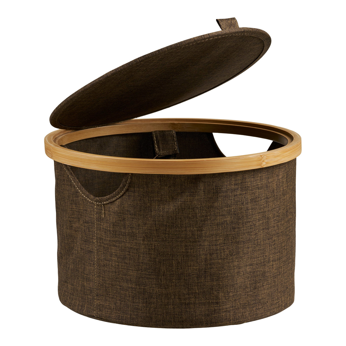 Sven Korb rund – Bambus/Textil Braun, ø 30 × 20 cm – Ansicht 3
