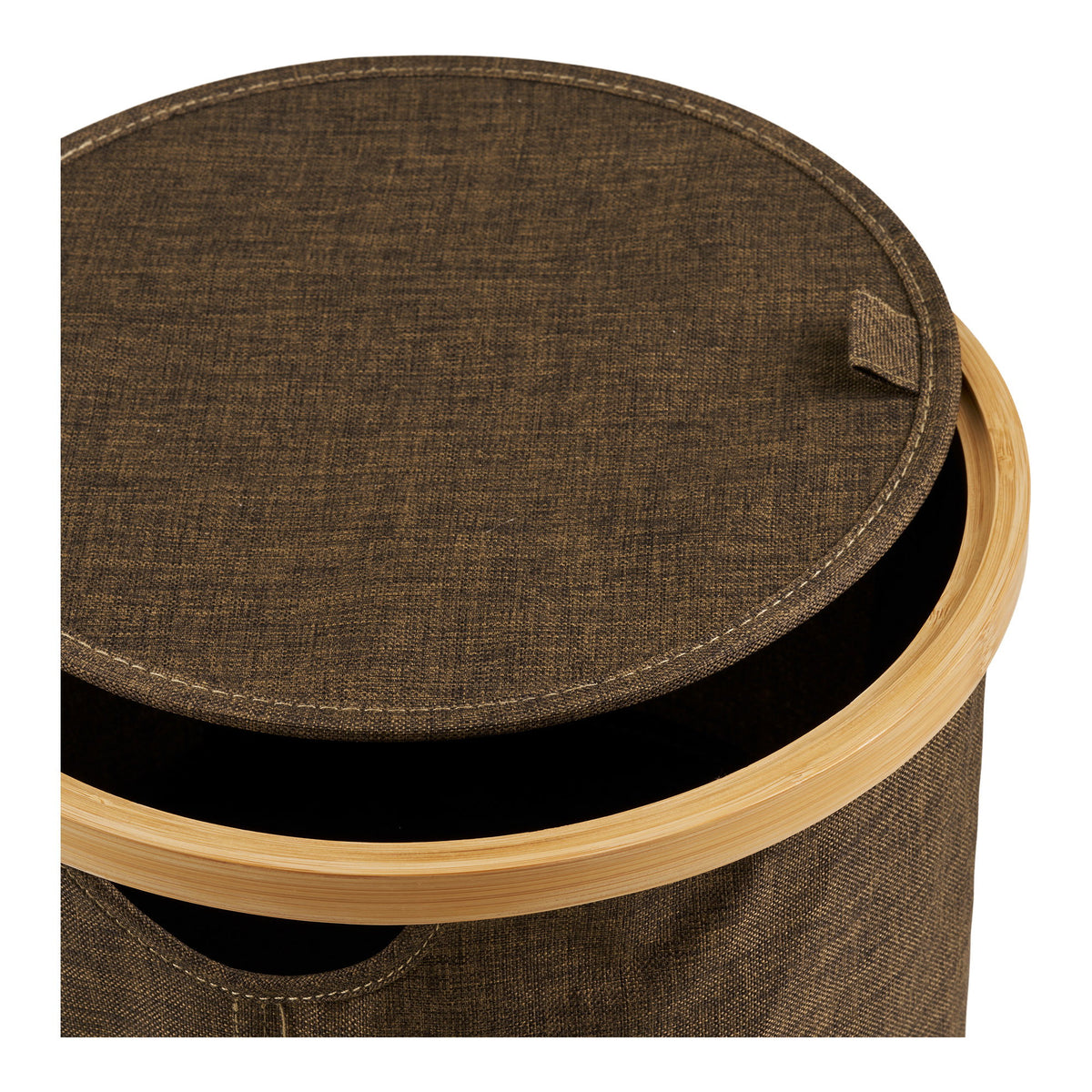 Sven Korb rund – Bambus/Textil Braun, ø 30 × 20 cm – Ansicht 4