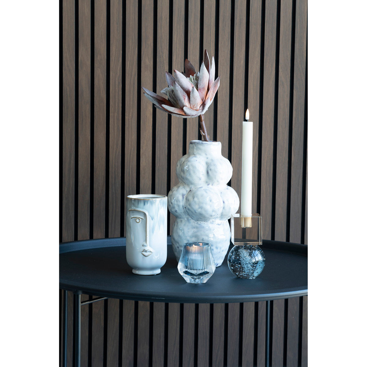 Vase – Keramik Blau, ø 9 × 17 cm – Ansicht 4
