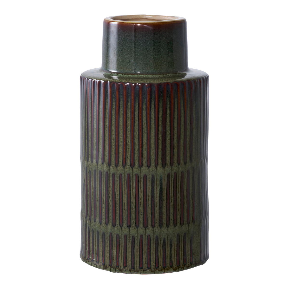 Vase – Keramik Grün/Braun, ø 16 × 30 cm von Luiva Living