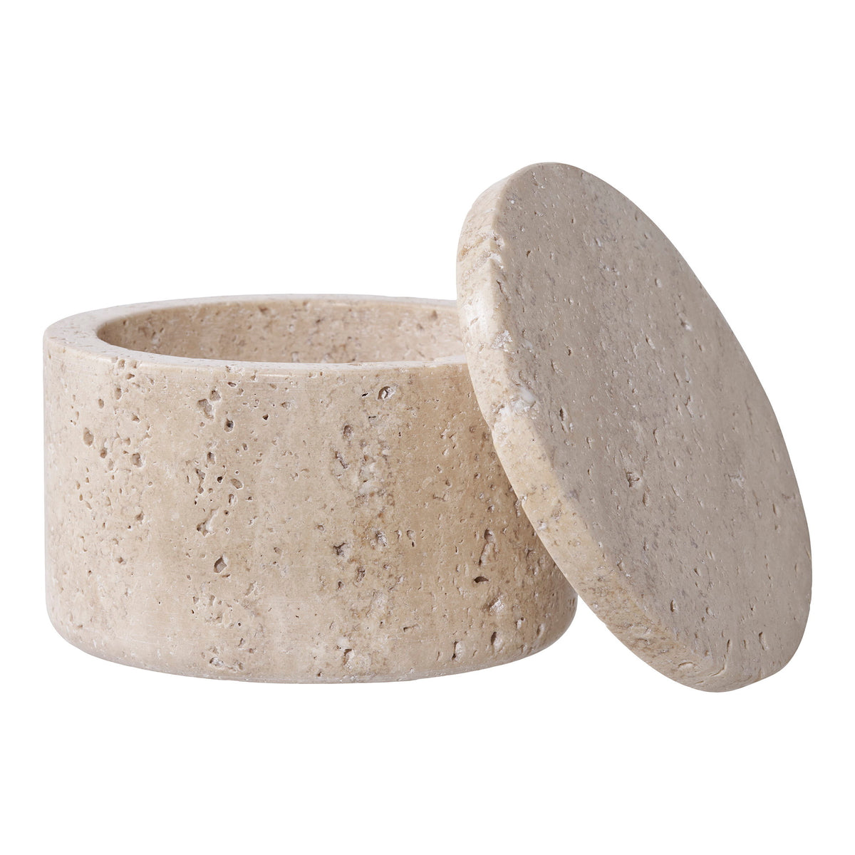 Aufbewahrungsgefäß – Travertin Natur, ø 10 × 6,5 cm – Ansicht 2