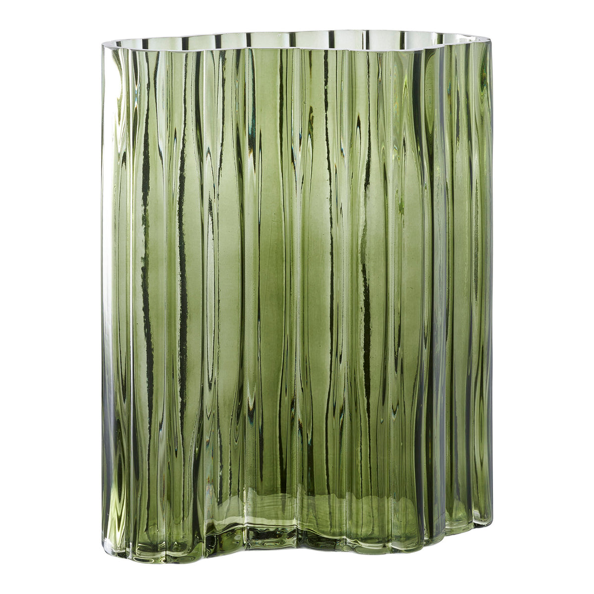 Vase – Rauchglas Grün, 21 × 12 × 26,5 cm – Ansicht 2
